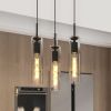 3 Pack Black Pendant Lights Kitchen Island (No Bulbs), Adjustable Modern Glass Pendant Light Over Island