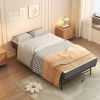 75" * 38" Folding Bed with Adjustable Headboard, 5" Memory Foam Rollaway Bed for Tall People, Heavy-Duty Portable Guest Bed on Wheels