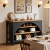 Kitchen island with storage rack, kitchen rack, cutlery cabinet, storage cabinet