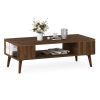 42 Inch Mid Century Modern Coffee Table Rectangular with Open Compartment