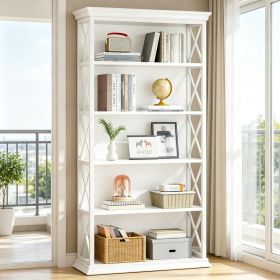Metal And Wooden Bookcase 70.87 Inch Bookshelf for Home Office Organization Rustproof And Sturdy Storage Solution