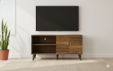 Amidon TV Stand for TVs up to 47.3", with 2 Storage Shelves& 1 Cabinet, Modern Entertainment Centre for TV in Living Room in Brown