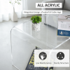 32' Acrylic Coffee Table 0.6' Thick Rectangle Waterfall Center Table for Living Room Modern No Assembly Required Clear