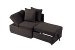 Contemporary Style 1pc Convertible Chair Gray Fabric Functional Storage Seat w Pillows Living Room
