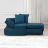 Contemporary Style 1pc Convertible Chair Blue Fabric Functional Storage Seat w Pillows Living Room
