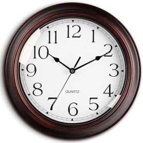 Wall Clocks Battery Operated Silent Non-Ticking Wall Clock 8.5 Inch Small Vintage Retro Rustic Style Decorative for Kitchen Living Room Home Office (B