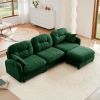 Modular Sectional L Shaped Couch With Ottoman,Premium Chenille Fabric,Quilted Pleated Design,Ergonomic Design Easy Install,Fits Bedrooms