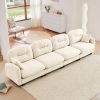 Four - Seater Modular Sectional Couch,Premium Chenille Fabric,With 2 Throw Pillows,Quilted Pleated Design,High-Density Foam Easy Install,Fits Bedrooms