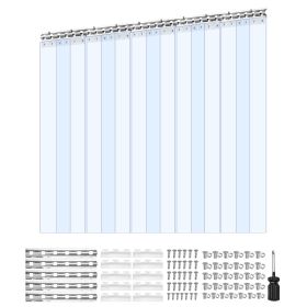 Clear PVC Strip Curtain, 96 in Height x 60 in Width x 0.08 in Thickness, 10 PCS Walk in Freezer Cooler Curtain Strips