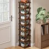 9 Layers Bamboo Shoe Rack Tall Narrow Vertical Organizer for Small Spaces Entryway Closet Corner Doorway 4 sold
