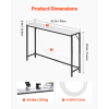 Modern Marble ConsoleTablewith Power Outlet, Slim Sofa SideTableFeaturing Iron Tubes, Anti-TipDesign, and Triangular Support for Living Room, Hallway