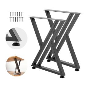 Table Legs, 29.1" H x 24" W Steel Furniture Legs, 2204 lbs Max Load Heavy Duty, Easy Installation, Sturdy & Stable for Home Office Desk DIY