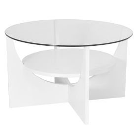 U Shaped Contemporary Coffee Table in White