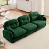Three-Seate Modular Sectional Couch,Soft Chenille Fabric High-Density Foam ,Quilted Pleated Design Ergonomic Design,Elegant Armrests