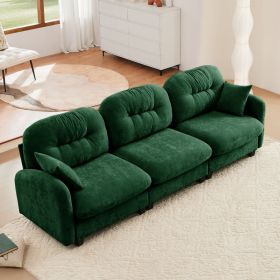 Three-Seate Modular Sectional Couch,Soft Chenille Fabric High-Density Foam ,Quilted Pleated Design Ergonomic Design,Elegant Armrests