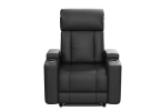 Power Recliner,Ebony electric sofa with double storage slots, double cup holders,Ebony,Black