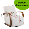 Cream Upholstered 360Ã‚Â° Swivel Accent Chair Ã¢â‚¬â€œ Solid Wood Curved Arms, Mid-Century Modern Design, Ergonomic Comfort for Living Room