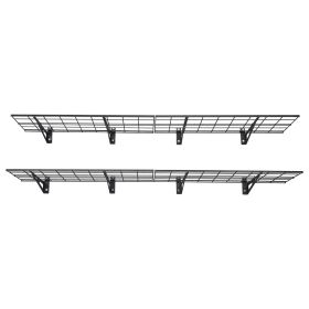2-Tier Heavy Duty Wall Garage Shelving, 4 Pack 1 x 3 ft Steel Wall Mounted Shelving Unit