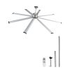 84 In Ceiling Fan without Light, 6-Speed Remote Control, Aluminum 8-Blade, Reversible DC Motor, Modern Low Profile Flush Mount Fan for Bedroom, Living