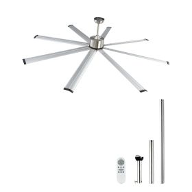 84 In Ceiling Fan without Light, 6-Speed Remote Control, Aluminum 8-Blade, Reversible DC Motor, Modern Low Profile Flush Mount Fan for Bedroom, Living