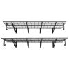 2-Tier Heavy Duty Wall Garage Shelving, 8 Pack 1 x 3 ft Steel Wall Mounted Shelving Unit with Hooks