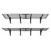 2-Tier Heavy Duty Wall Garage Shelving, 4 Pack 2 x 3 ft Steel Wall Mounted Shelving Unit