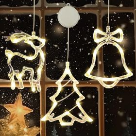 3 Pack Christmas Window Lights, Warm White X-Mas Tree, Reindeer, Bell Lights
