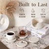 Coffee Table Ottoman Tray with Coasters | Modern Neutral Home Decor Accent | Console Table Decor | Kitchen Table