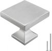 25 Pack Brushed Nickel Cabinet Knobs Silver Square Dresser Drawer Knobs Zinc Alloy Kitchen Cabinet Hardware