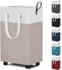 75L Rolling Laundry Basket with Wheels, Collapsible & Waterproof Laundry Hamper, Mobile Clothes Hamper