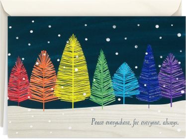 Boxed Christmas, Rainbow Trees (16 Cards and 17 Envelopes)