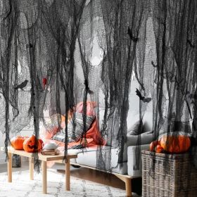 500 x 39 Inch Large Size Halloween Black Creepy Cloth, Halloween Scary Spooky Fabric Cloth