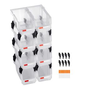 Plastic Stackable Storage Bins, 10.9 x 5.5 x 5.1 inch (8 Pack), Plastic Containers for Organizing & Storage Bins for Closet, Garage, Small Parts