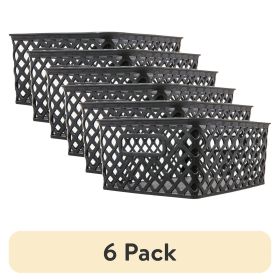 Small Black Decorative Storage Basket 6 pack
