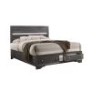 Traditional Style Full Size Storage Bed made with Wood in Gray