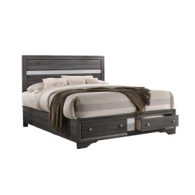 Traditional Style Full Size Storage Bed made with Wood in Gray