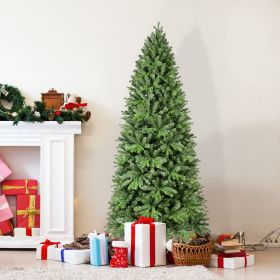 7.5FT Christmas Tree with 1599 PE+PVC Tips Ã¢â‚¬â€œ Full-Bodied Holiday Tree with Hinged Branches, Easy Assembly, Stable Metal Stand