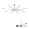 66 Inch Modern Ceiling Fan With Dimmable Led Light 8 ABS Blades Remote Control Reversible DC Motor For Home Office