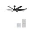 72 inch Ceiling Fans no Light with Remote Control, 8 Reversible Blade, Quiet DC Motor, Timer Function, 6-Speed, Industrial Ceiling Fan for Bedroom Hom