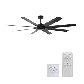 72 inch Ceiling Fans no Light with Remote Control, 8 Reversible Blade, Quiet DC Motor, Timer Function, 6-Speed, Industrial Ceiling Fan for Bedroom Hom