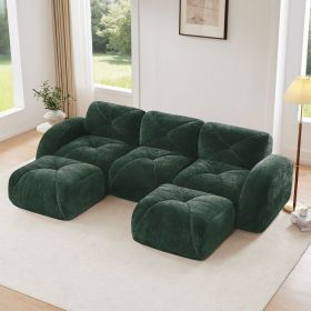 U-shaped Boneless Sofa,Tufted Design,32D High Density Sponge,Bottom Anti-Slip Design,No Assembly Required Bottom,Free Combination