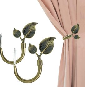 Leaf Shaped Curtain Tieback Holdbacks 2pcs, Handmade Metal Curtain Side Holders for Wall
