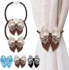 2 Pack Rope Bow Curtain Tiebacks | 2026 Upgrade Simple Elegant Strong Magnetic Curtain Holdbacks | Accessories Drapes Tie Backs Wall Decoration for Ho