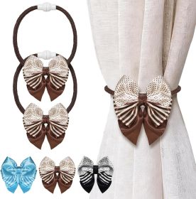 2 Pack Rope Bow Curtain Tiebacks | 2026 Upgrade Simple Elegant Strong Magnetic Curtain Holdbacks | Accessories Drapes Tie Backs Wall Decoration for Ho