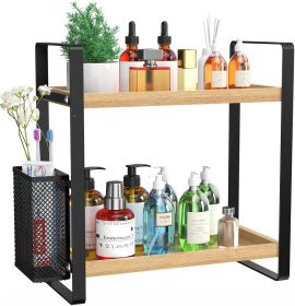 Bathroom countertop storage rack with basket, bathroom organizer shelf, vanity and skincare product storage rack, storage rack for bathroom, kitchen