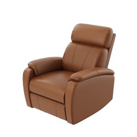 Power Recliner , Brown Faux leather electric sofa, two-button control, Living Room, Bedroom