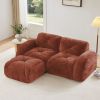 L-shaped Boneless Sofa,Soft Velvet Fabric,Tufted Design,32D High Density Sponge,No Assembly Required,Ergonomic Design,Bottom Anti-Slip Design