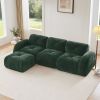 L-shaped Soft Velvet Fabric,Boneless Sofa,Tufted Design,Ergonomic Design Bottom,32D High Density Sponge,No Assembly Required Bottom,Anti-Slip Design