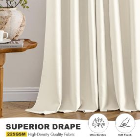 Birch Blackout Curtains for Bedroom Living Room 63 Inches Long 2 Panels