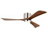 52" Flush Mount Solid Wood Blades Ceiling Fan with Lights Remote Control,Quiet DC Motor, 6 Speed ,Reversible Ceiling Fan for Patio Living Room, Bedroo